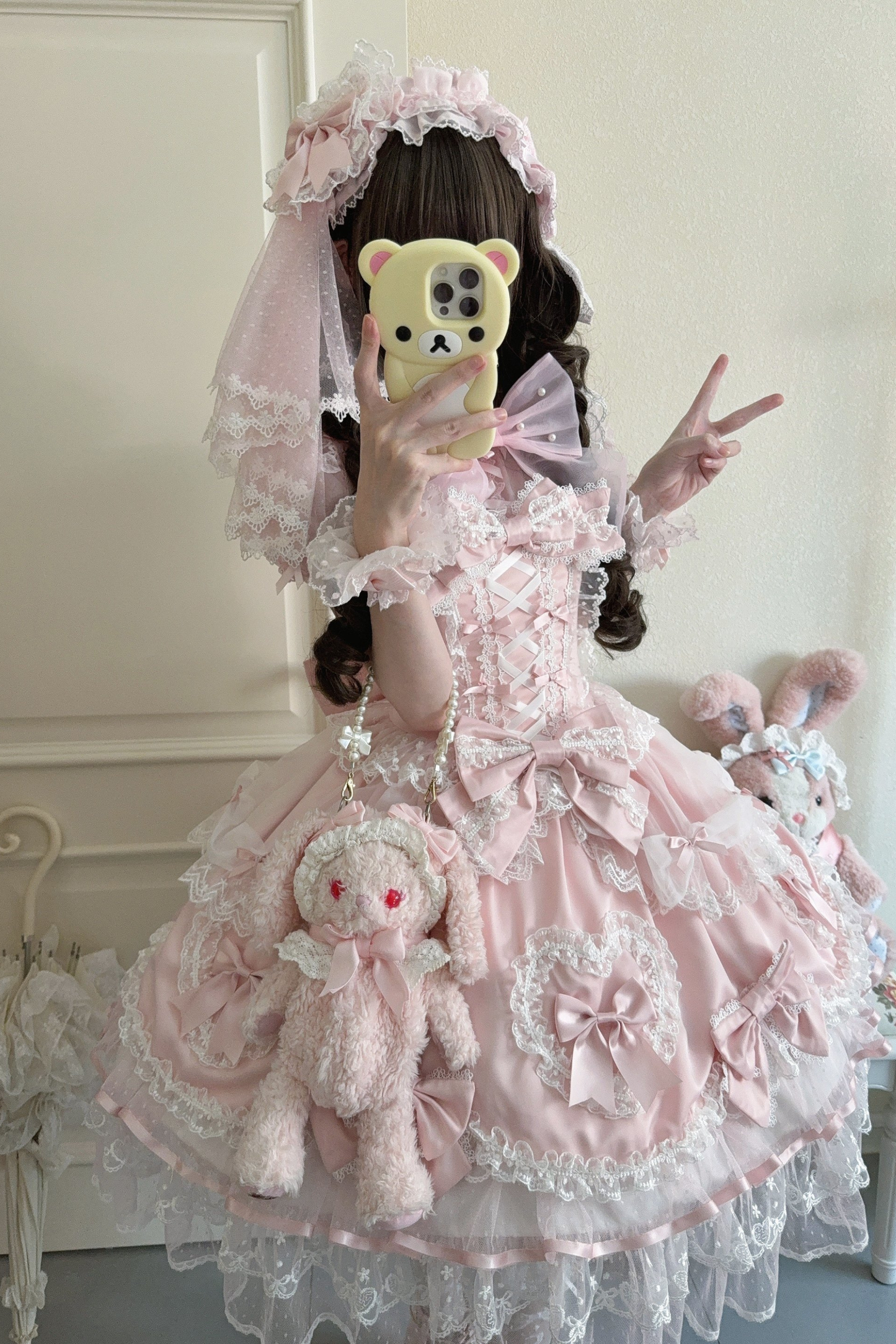 Sweetheart Lolita Dress + Ribbon + Veil