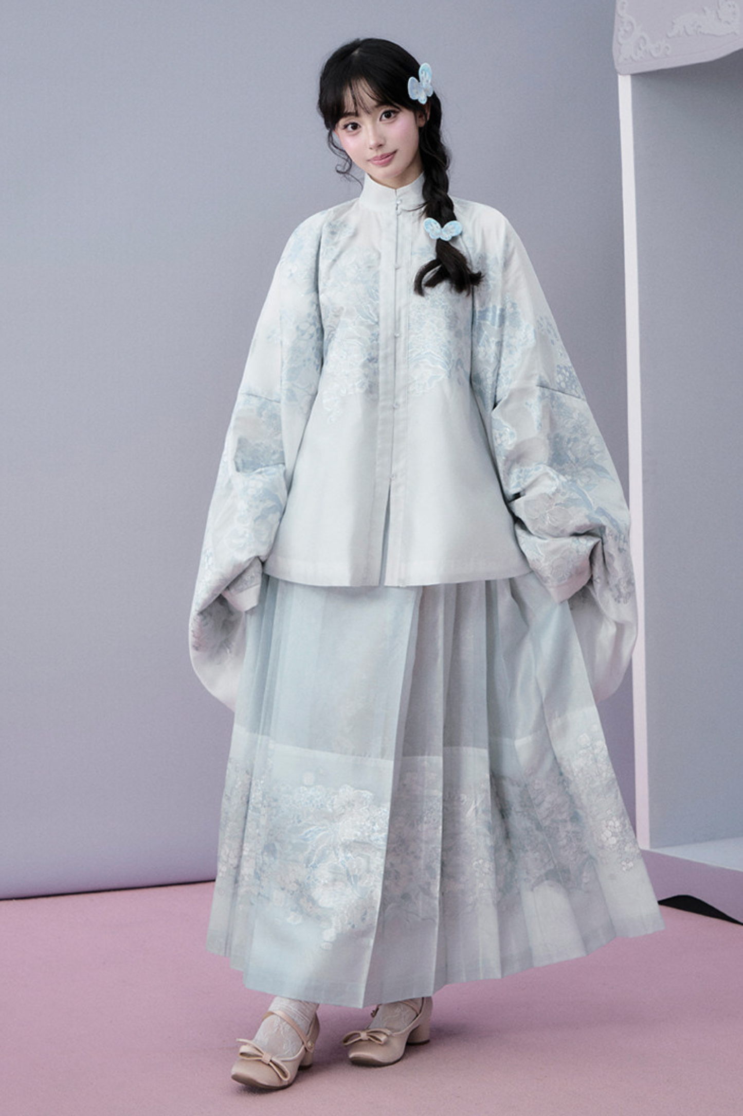 워터 미스트 퓨어 차이나 재킷 + 스커트 + 커버 스커트