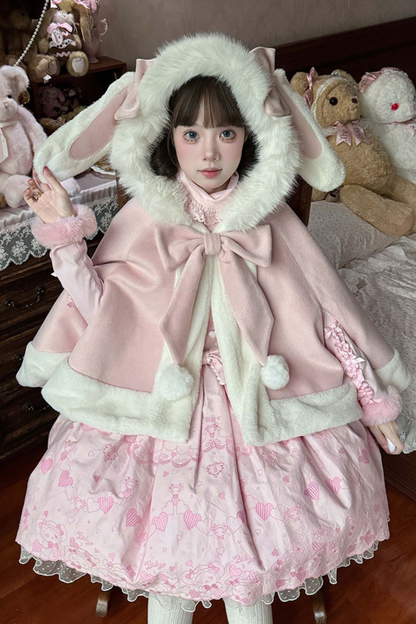 ファーバニーフードマント