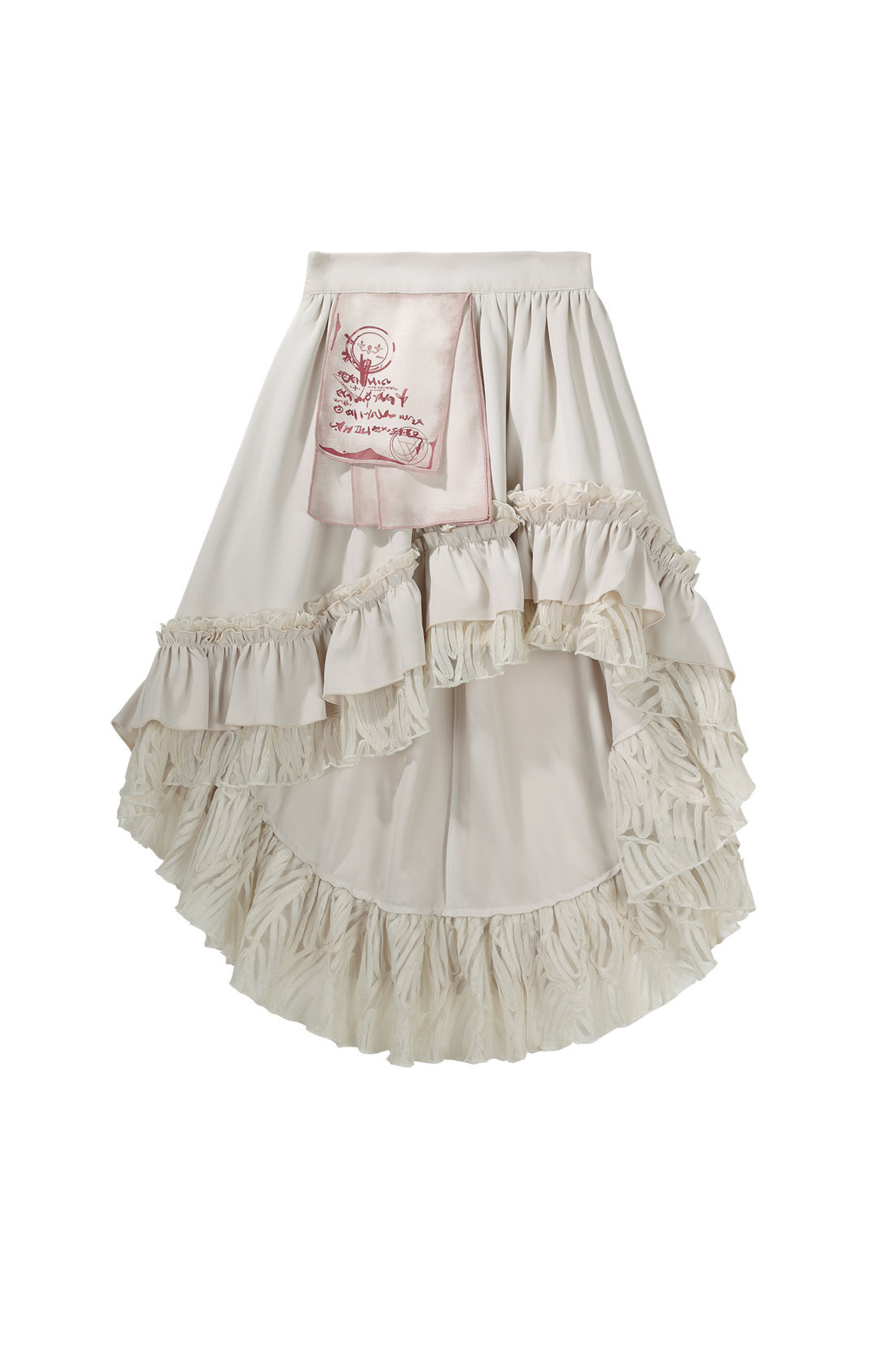 Vintage Lolita Puff Sleeve Top + Asymmetrical Skirt + Corset