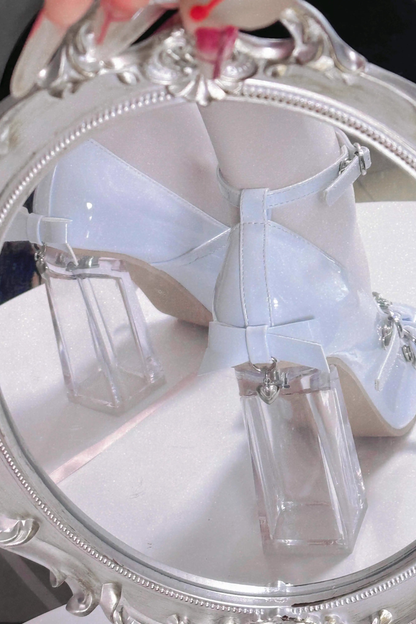 ラブバックルクリスタルヒールシューズ