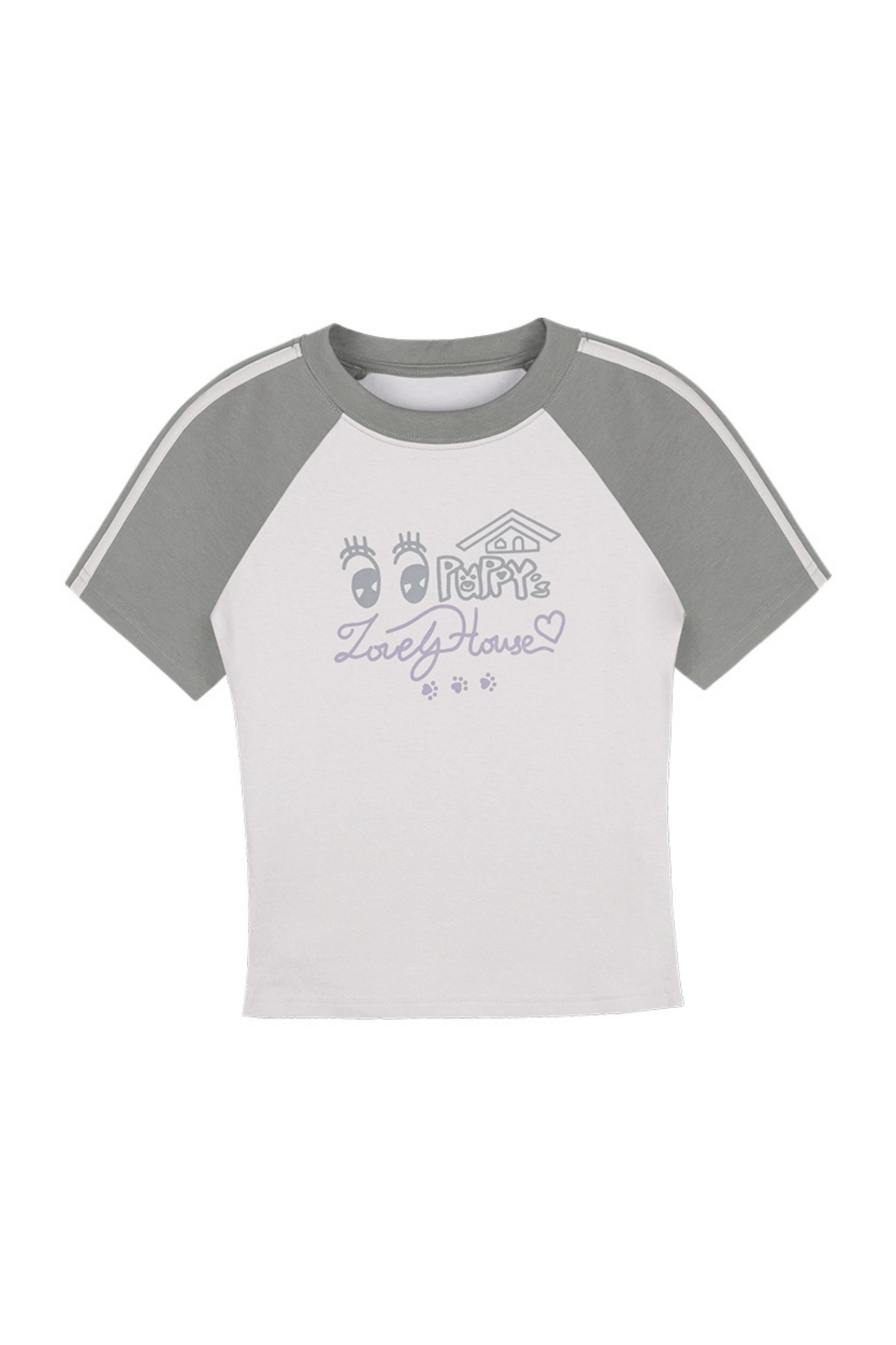 T-shirt bicolore versatile con cucciolo