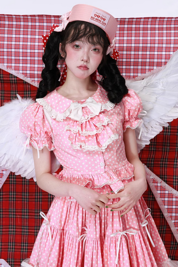 レトロドットヴィンテージトップス