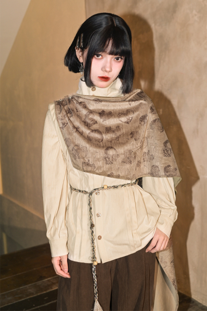 Cape stand collar design niche shirt