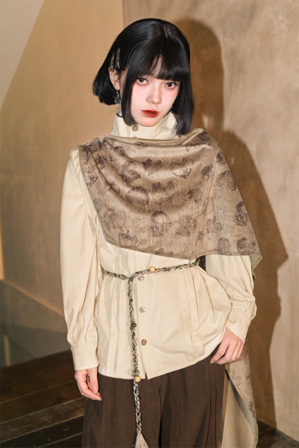 Cape stand collar design niche shirt