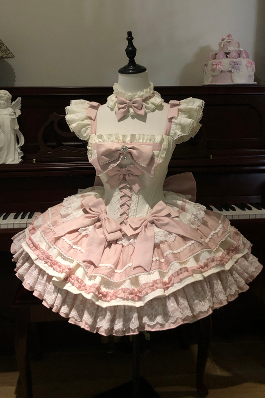 [Vorbestellung bis 10. März]Süßes Lolita-Kleid mit Rüschen und Schleifen