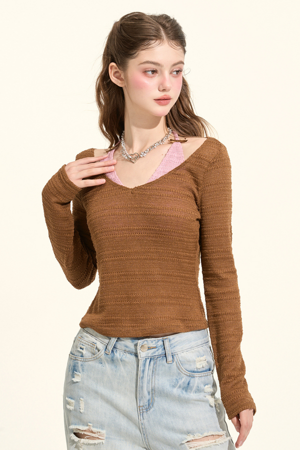 Sweet Camel Color Slim Top