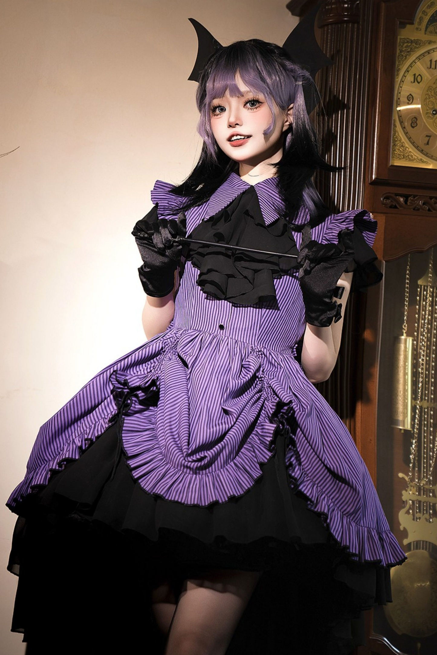 Striped Lolita Dress + Skirt + Collar