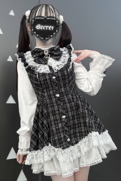 Lace Check Dress + Pants