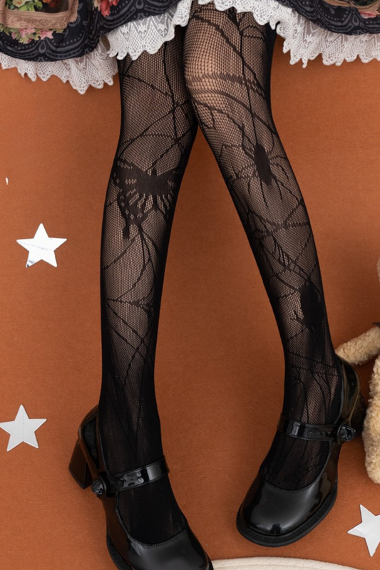 Spider Butterfly Gothic Net Tights