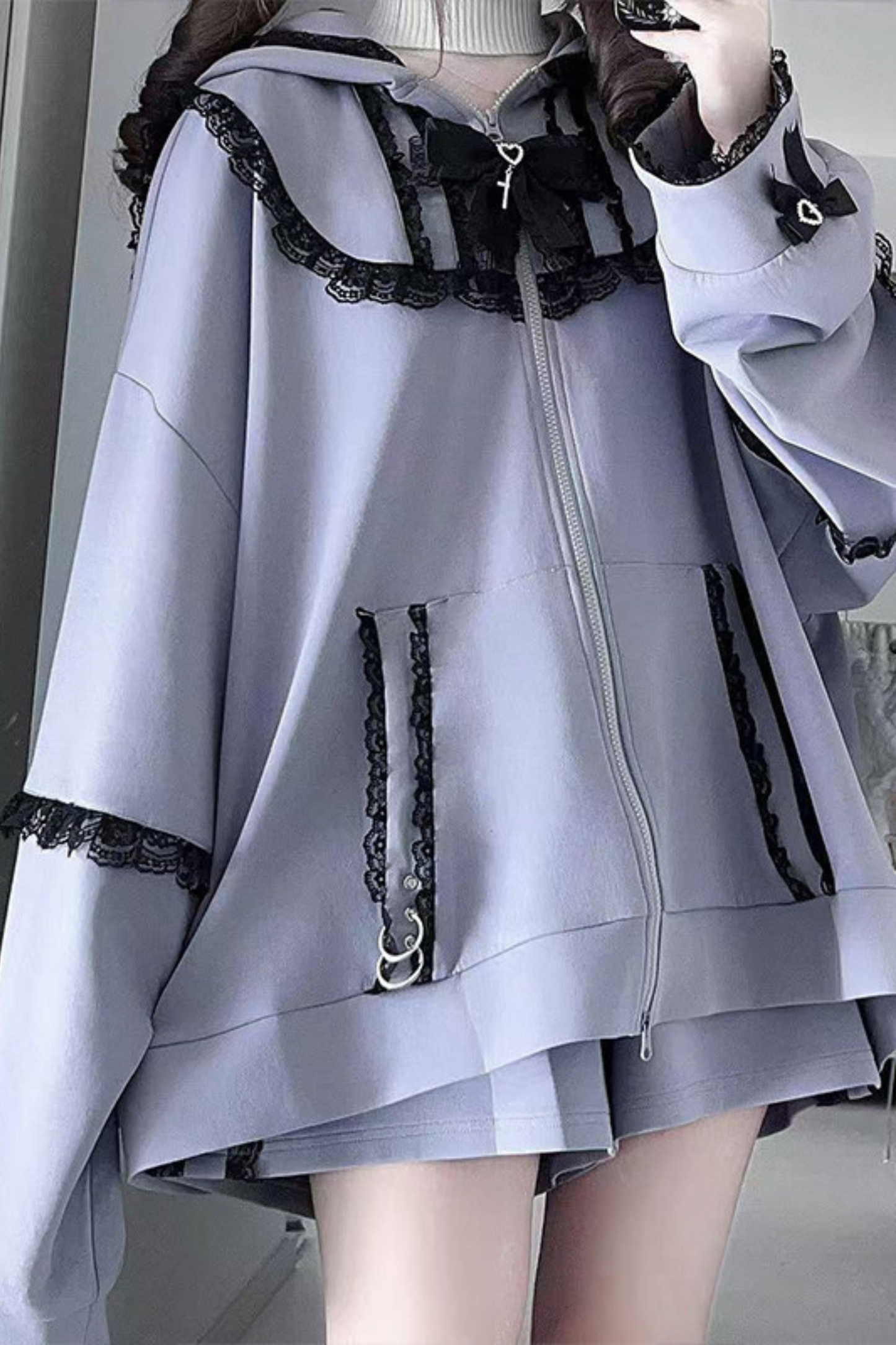 Subculture Lace Hooded Jacket + Shorts + Pants + Leg Warmers