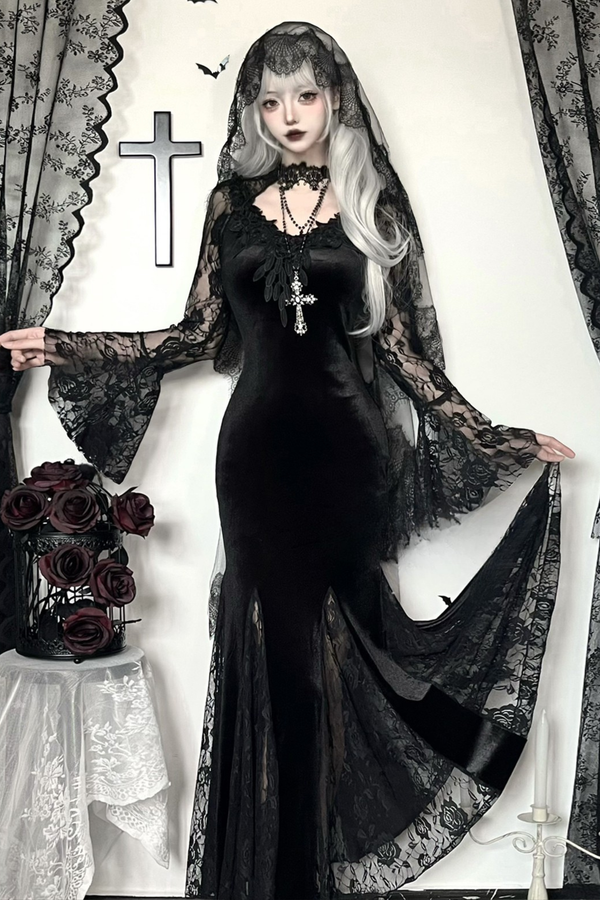 Gothic Bette Dress + Veil