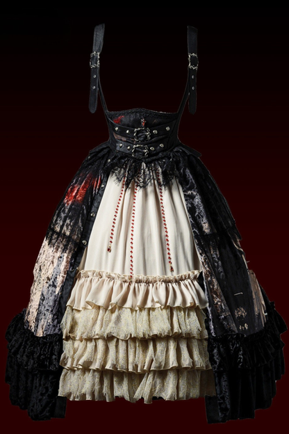 ゴシックロリータダークジャンパースカート+シャツ