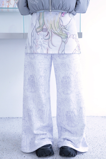 エンジェルホワイトスウェットパンツ