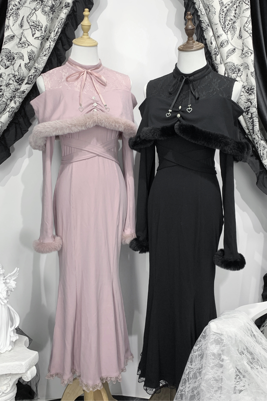 オフショルダークリアマーメイドワンピース