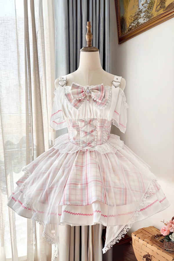 スイートピンキーアイドルレースドレス