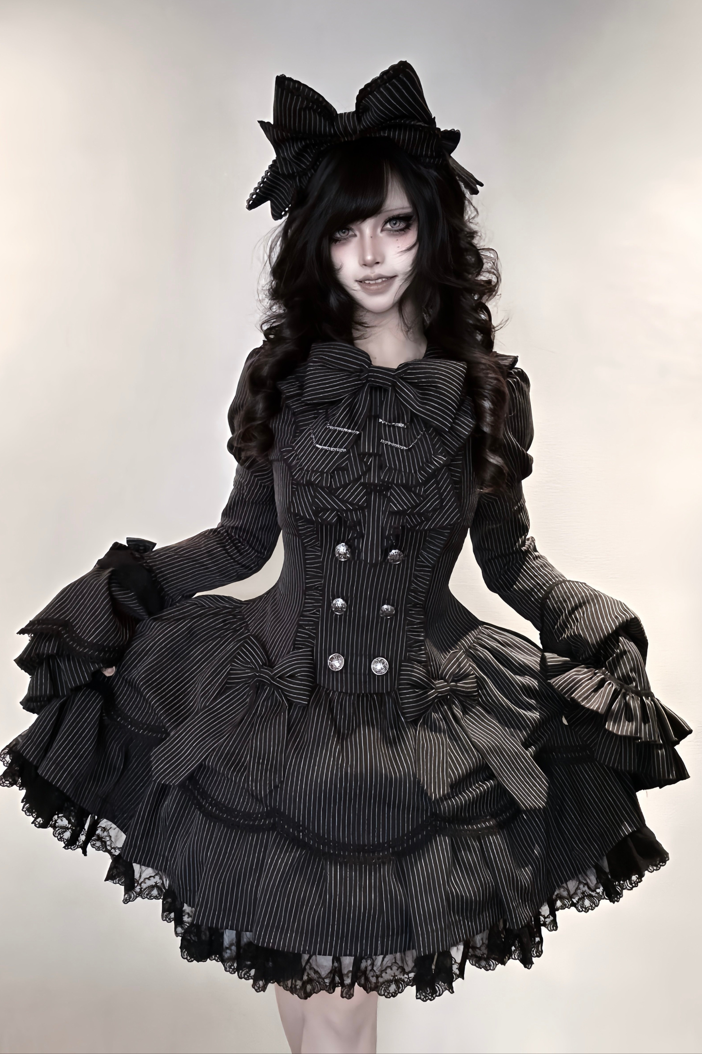 Dark Gothic Dress + Sleeves + Headband
