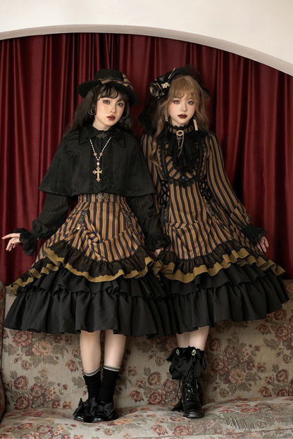 Retro Striped Elegant Gothic Lolita Dress