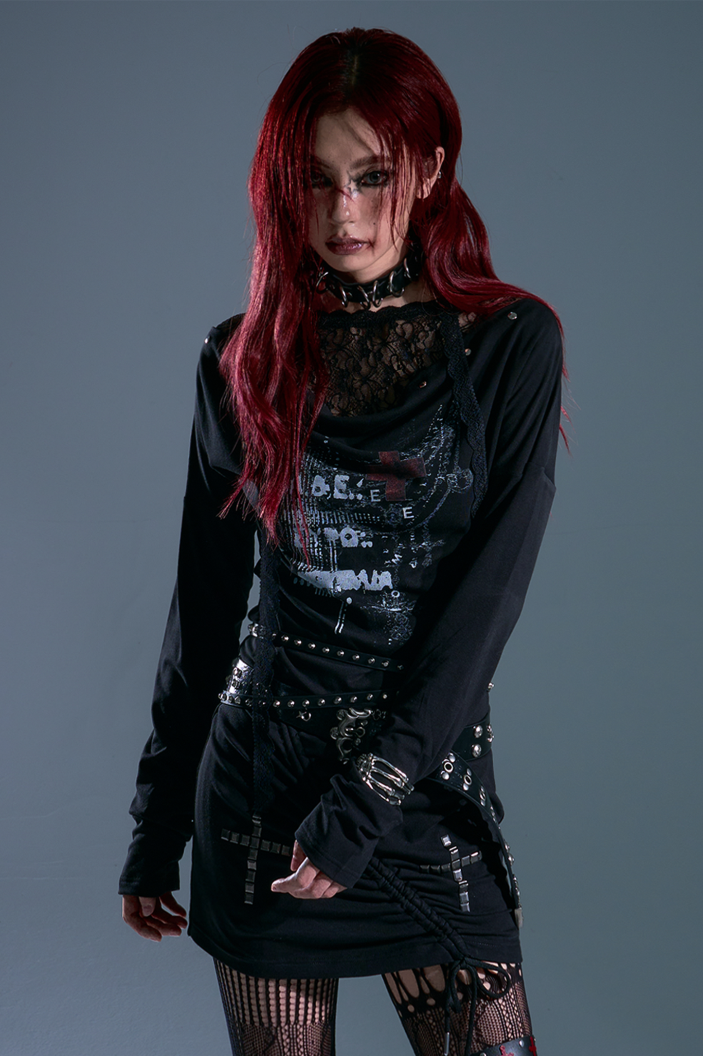 Garden Punk Lace Hooded Dress