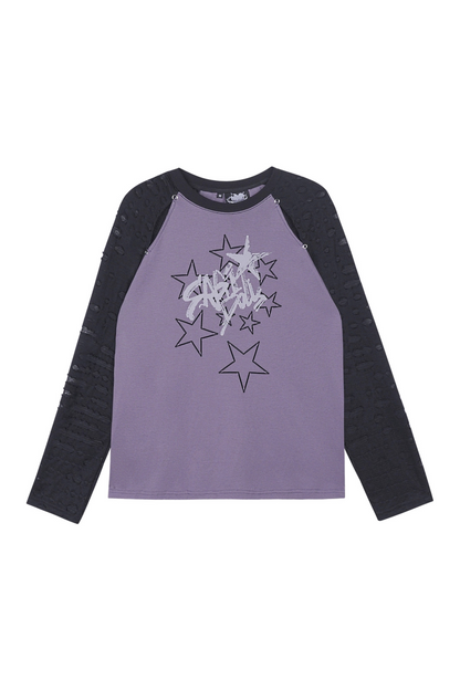 Night Star Raglan Sleeve Loose Top