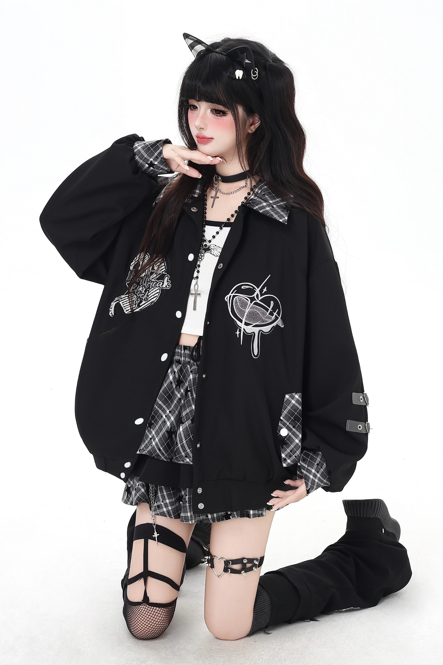 Dark Heart Contrast Casual Jacket