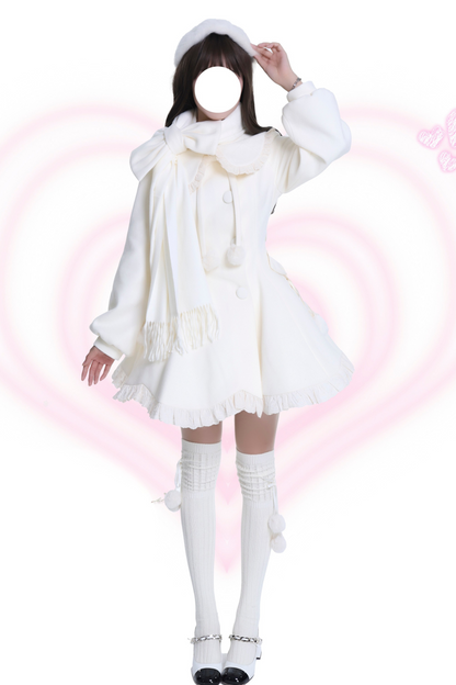 Calf Wool Bell Sweet Girly Coat