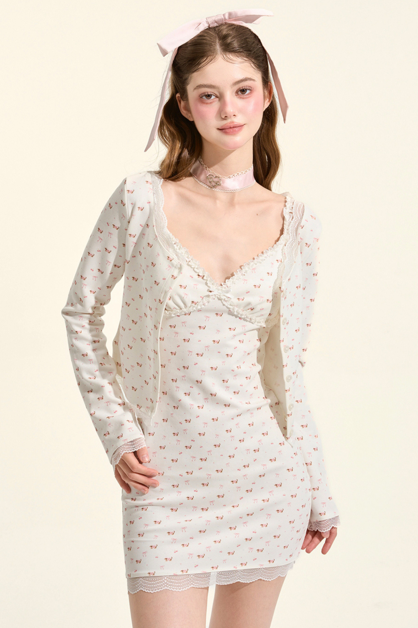 スウィートダックスカーディガン+キャミソールドレス