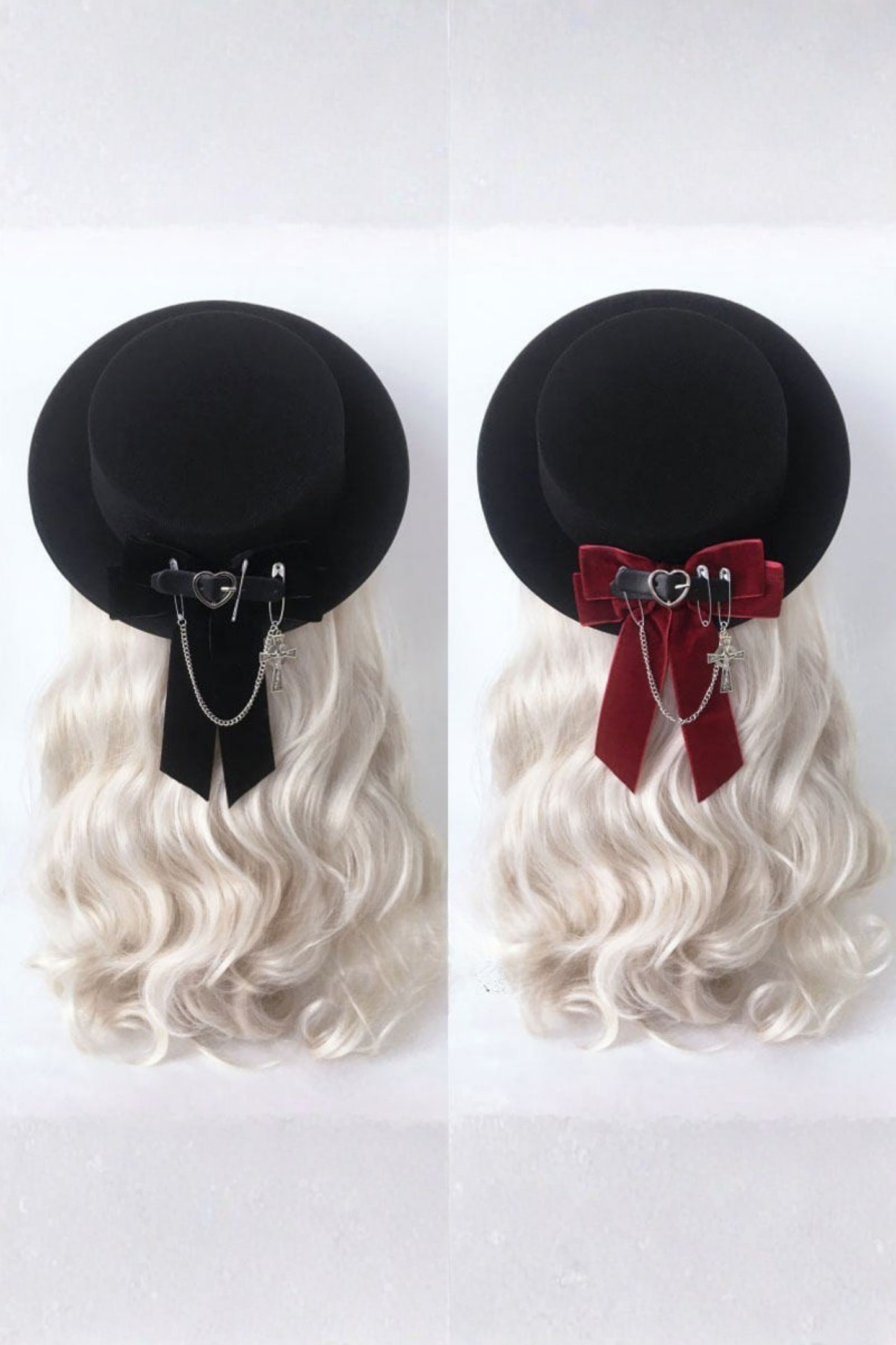 ハートバックルリボンフラットハット