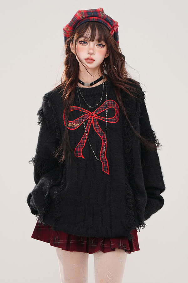 Red Ribbon Sweet Sweater