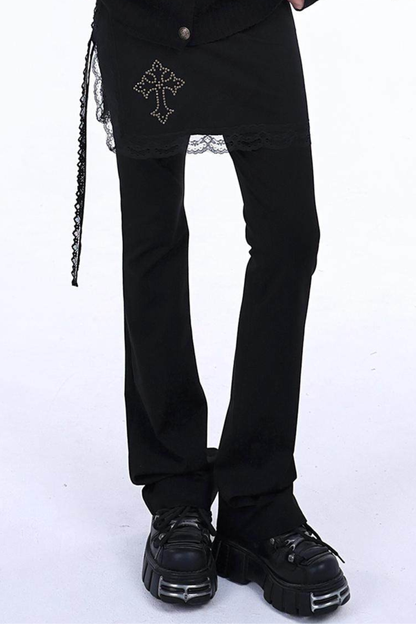 ゴシックスリムクロスエプロンパンツ