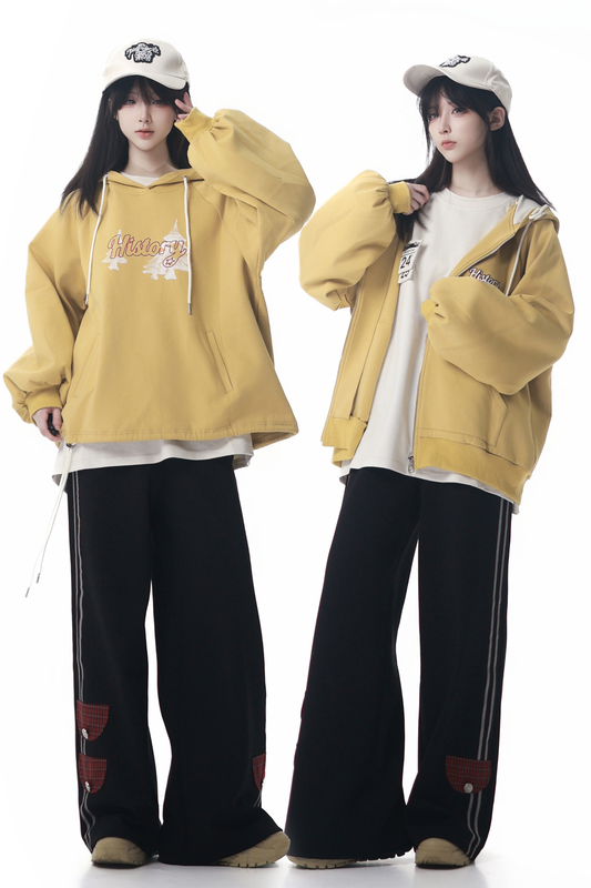 クリーミージャケット+Tシャツ+フードスウェット+スウェットパンツ