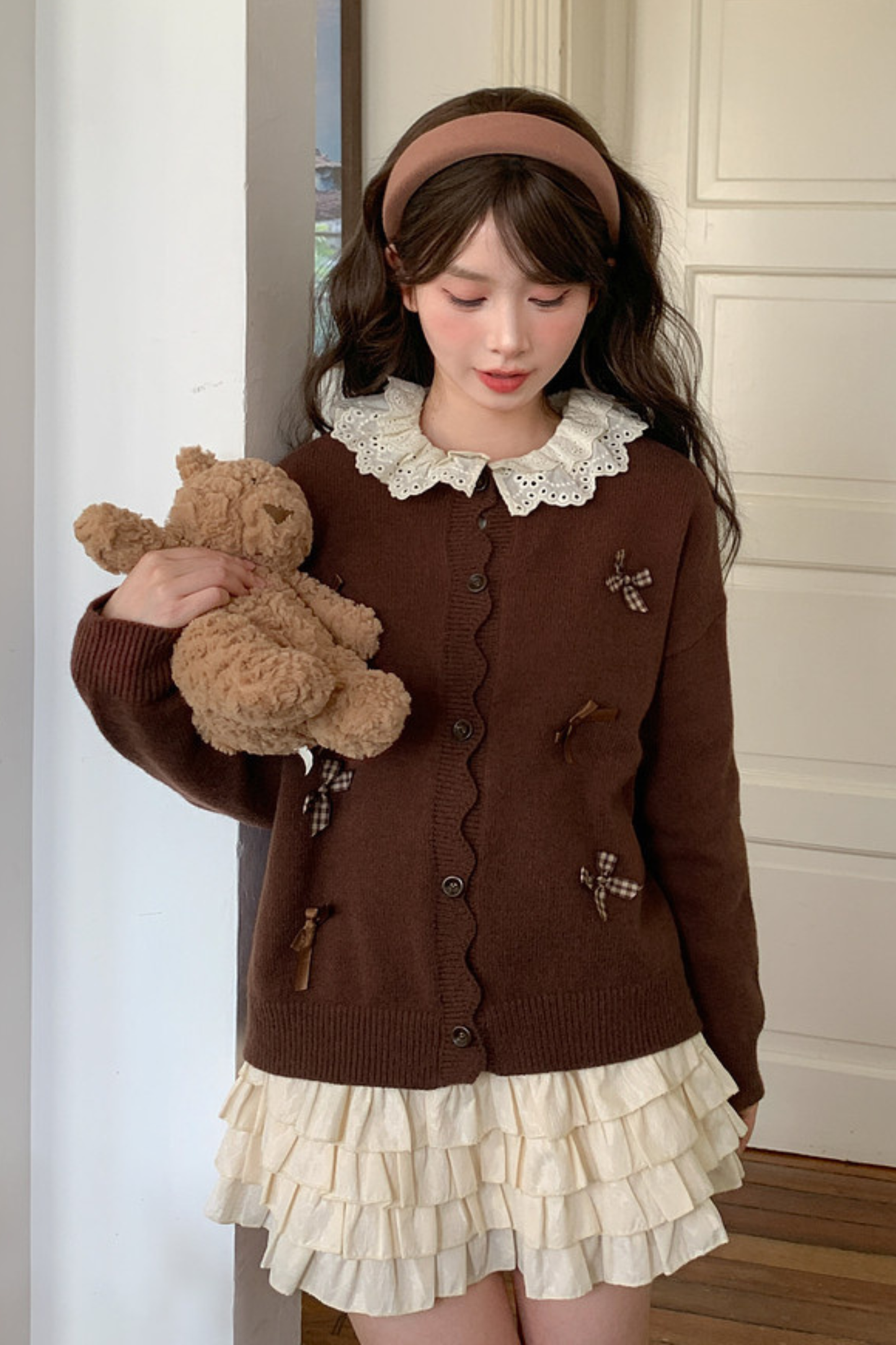 スウィートリボンニットカーディガン