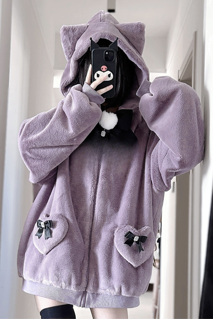 猫耳ぬいぐるみフードジャケット