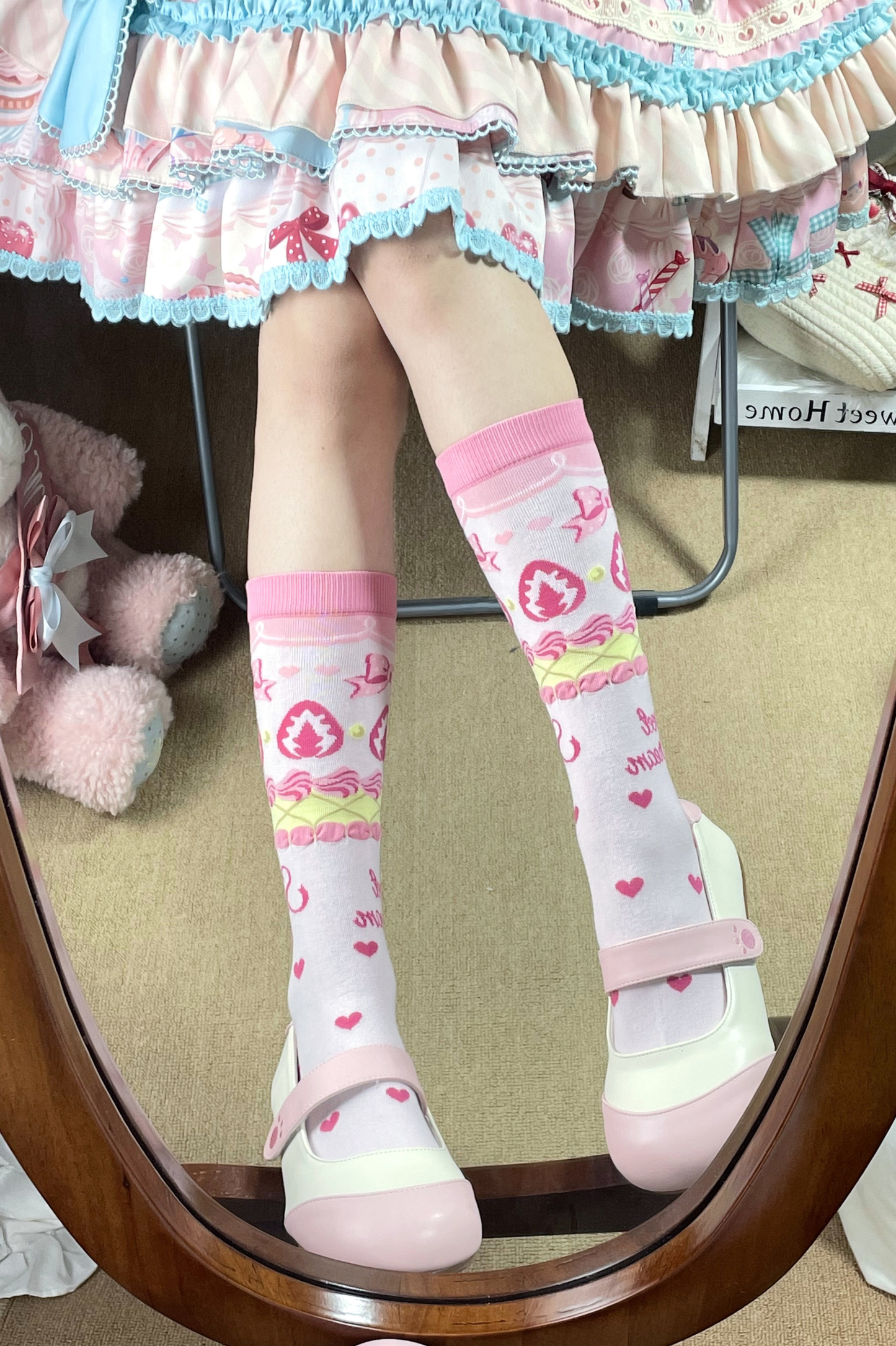 Sweet Lolita Bear Print Socks