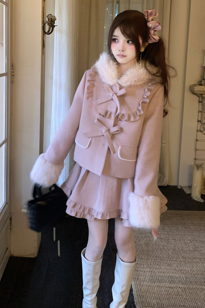 Girly short coat + skirt