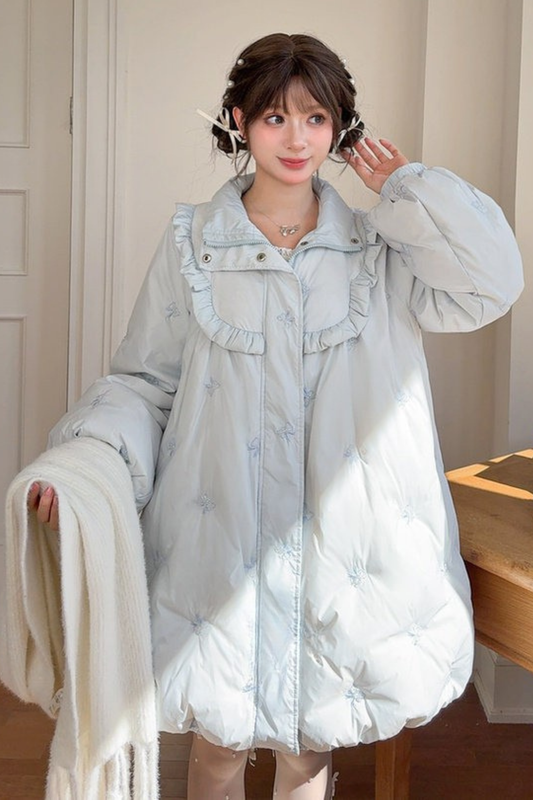 キャットルーズフードダウンジャケット