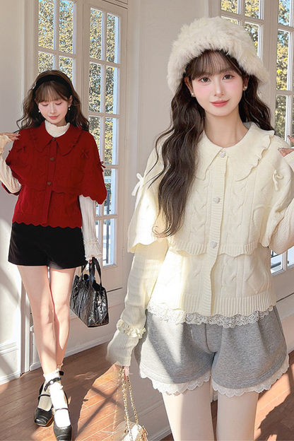 ガーリールーズラペルセーター