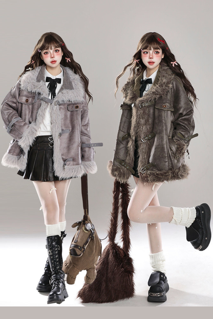 ファースタンドカラーコート