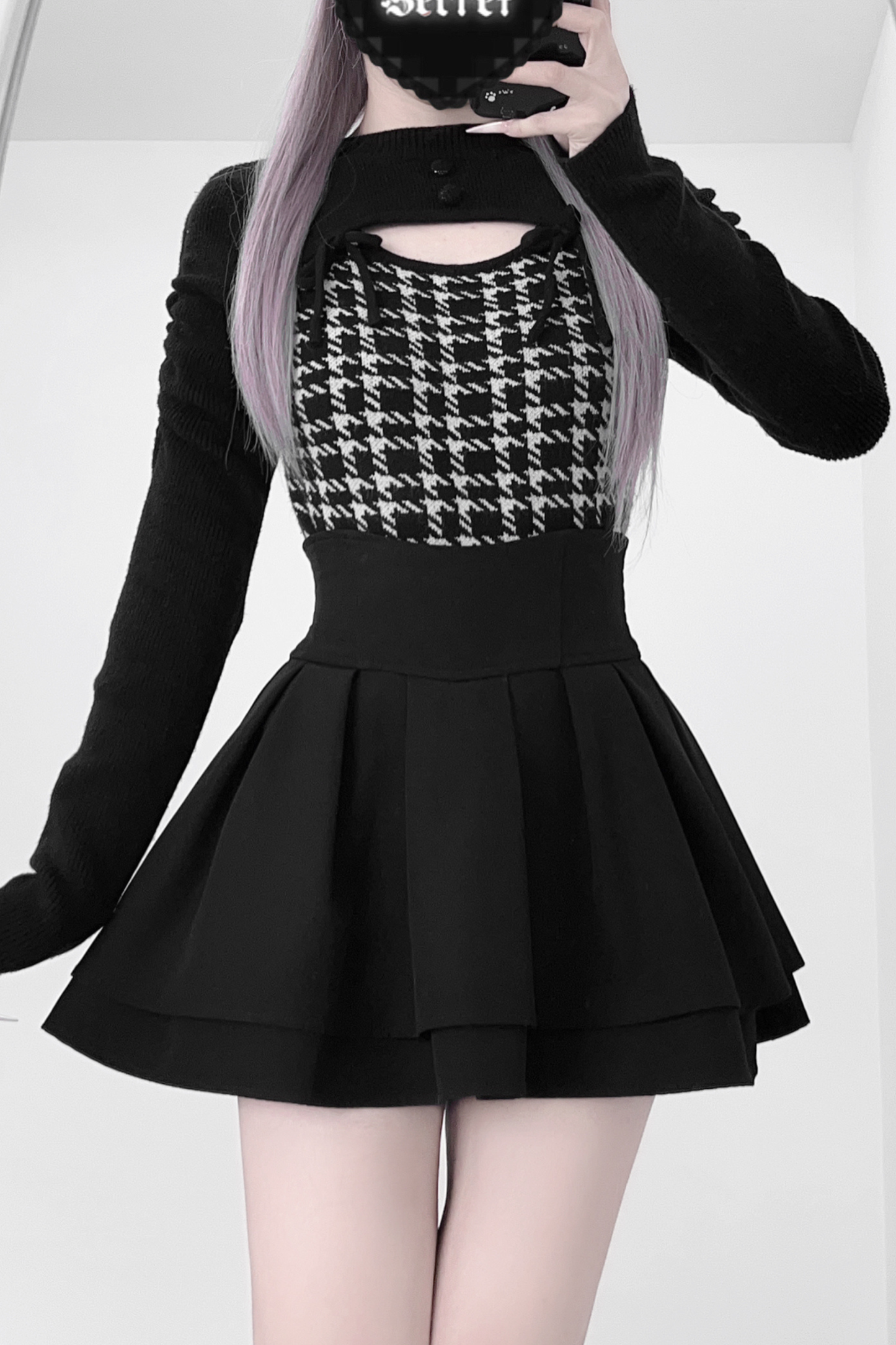 Staggered Lattice Strap Knit