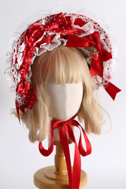 Strawberry dot bonnet