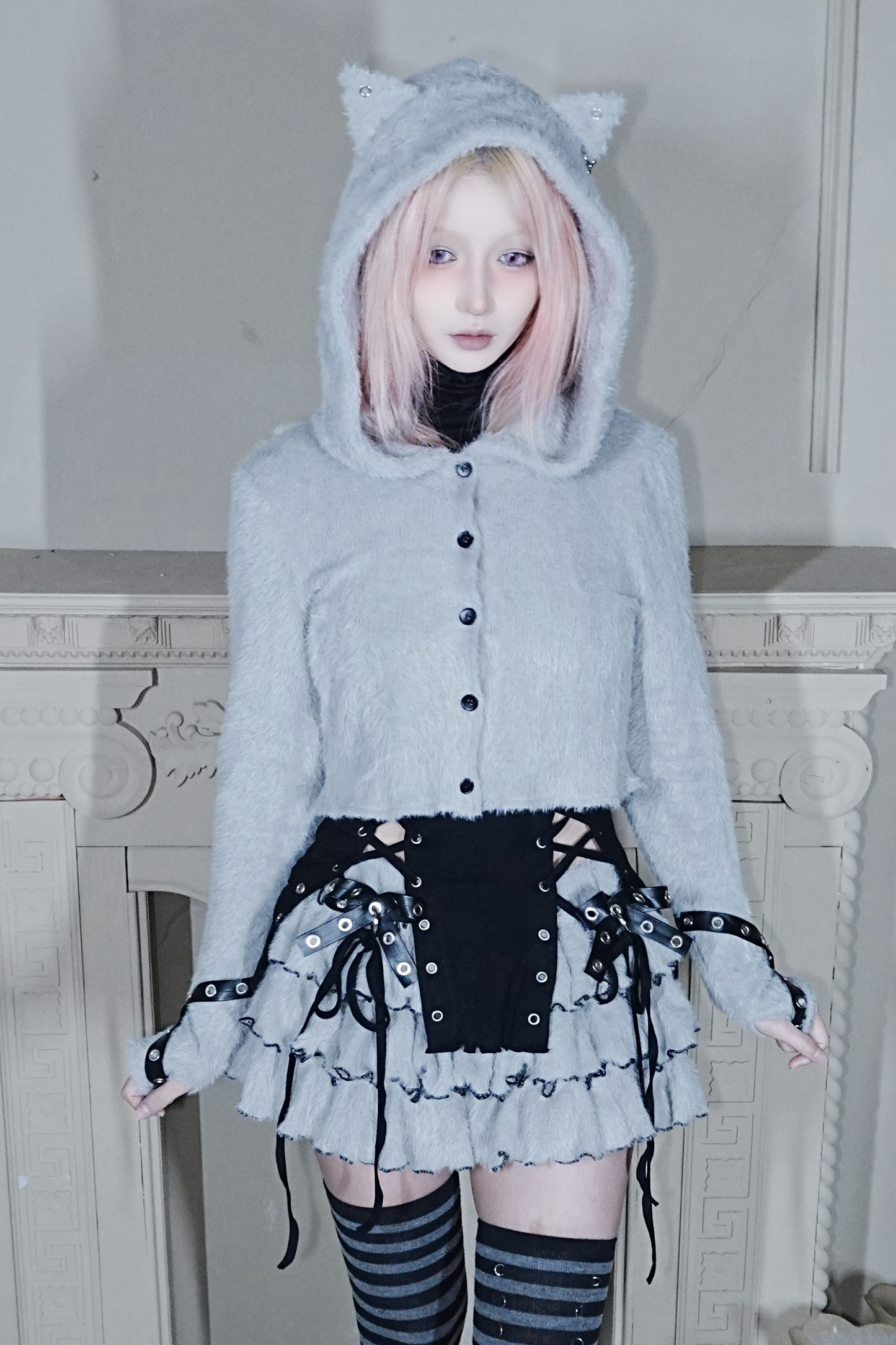 Cat Ear Hooded Top + Culottes