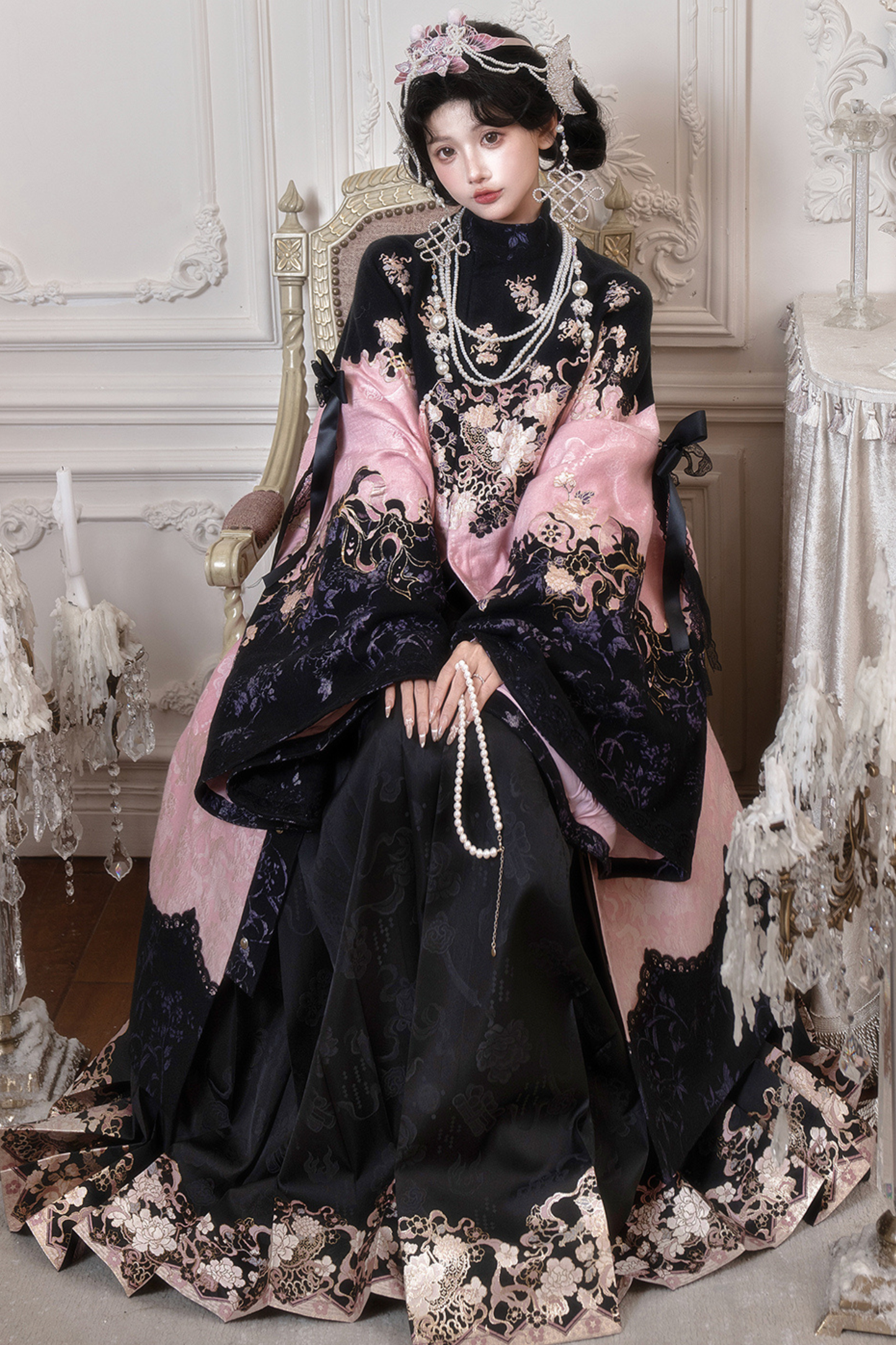 チャイナロングジャケット+スカート