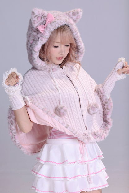 スウィートレパードキャットイヤーケープ