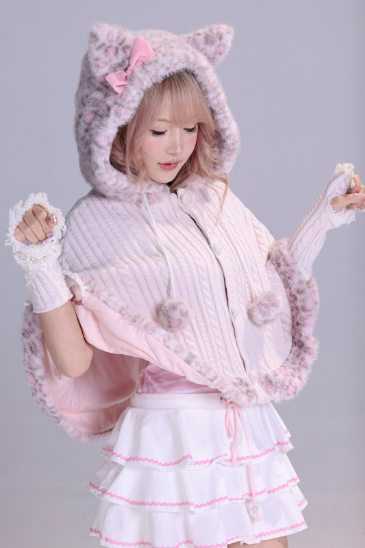 スウィートレパードキャットイヤーケープ