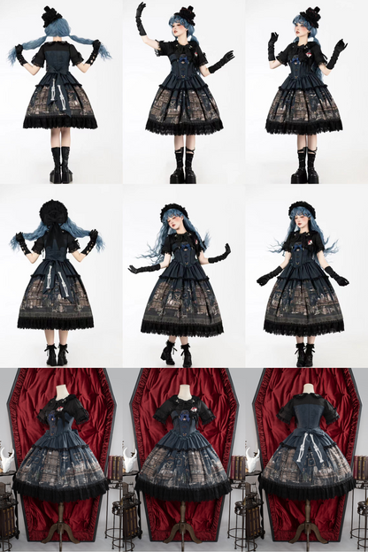 スペルコレクションルームステッチフェイクツーピースドレス