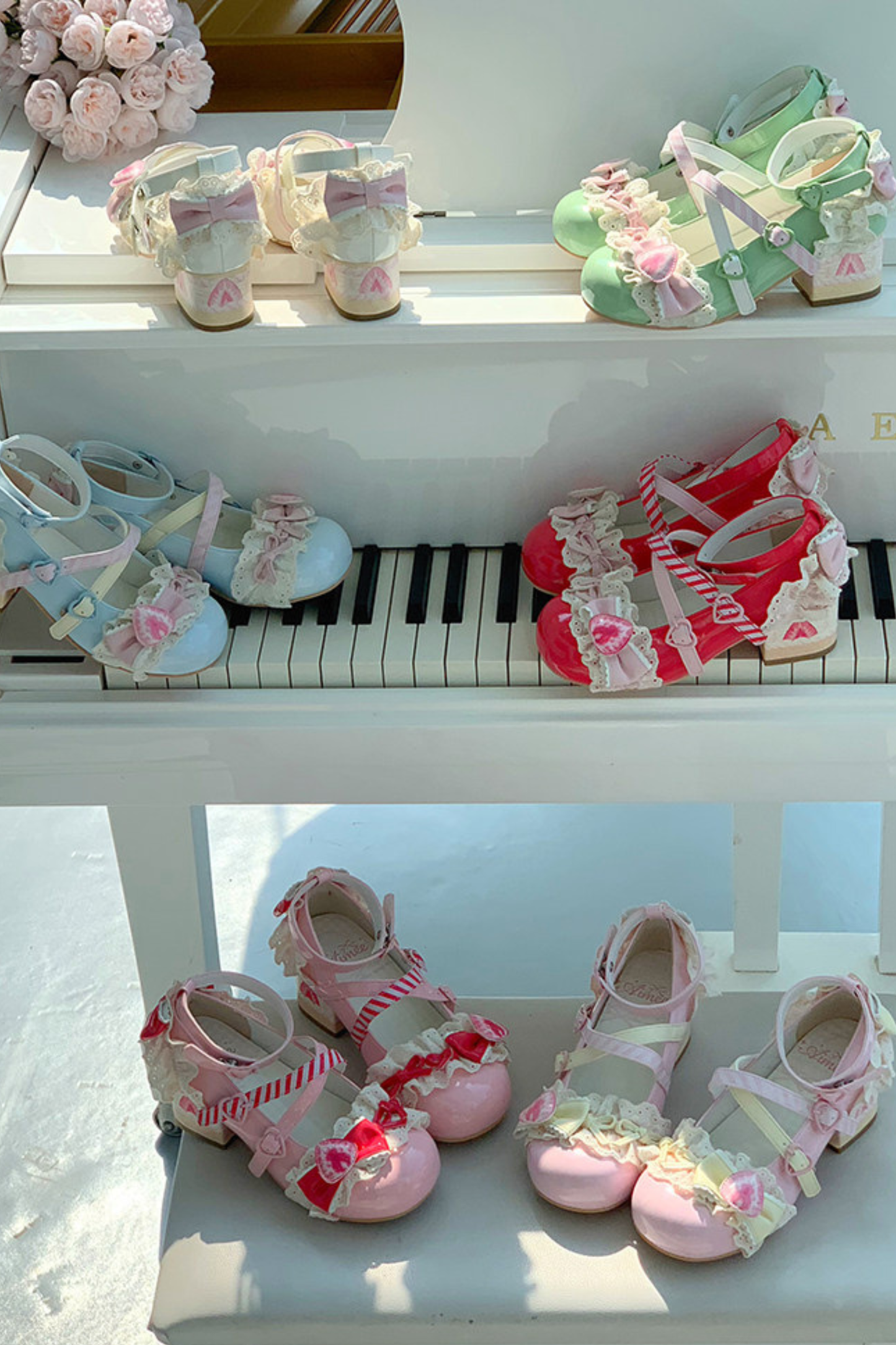 ストロベリーロリータメリージェーンシューズ