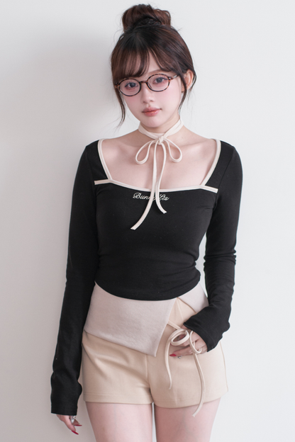 カラーブロッキングトップス+パンツ