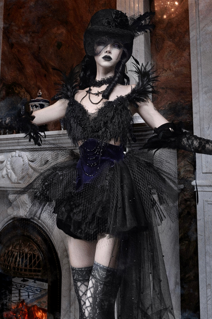 Gothic Gorgeous Glitter Tulle Top