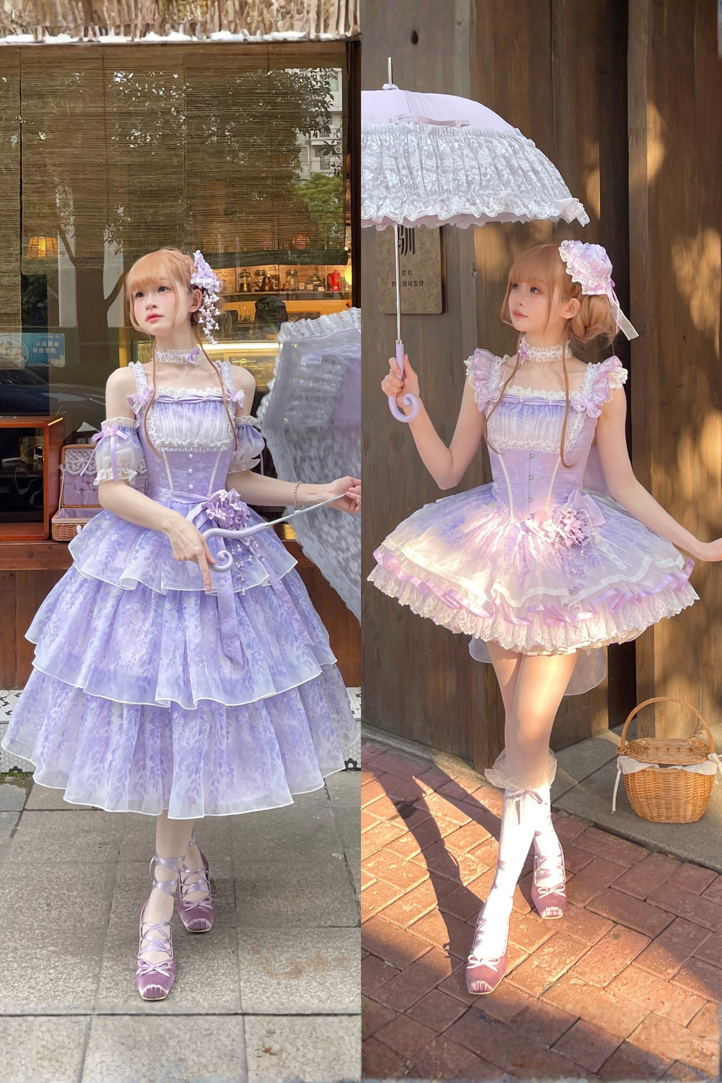 【予約商品】バレエスタイルエレガントドレス+ハット+ヘアバンド+リボンテール