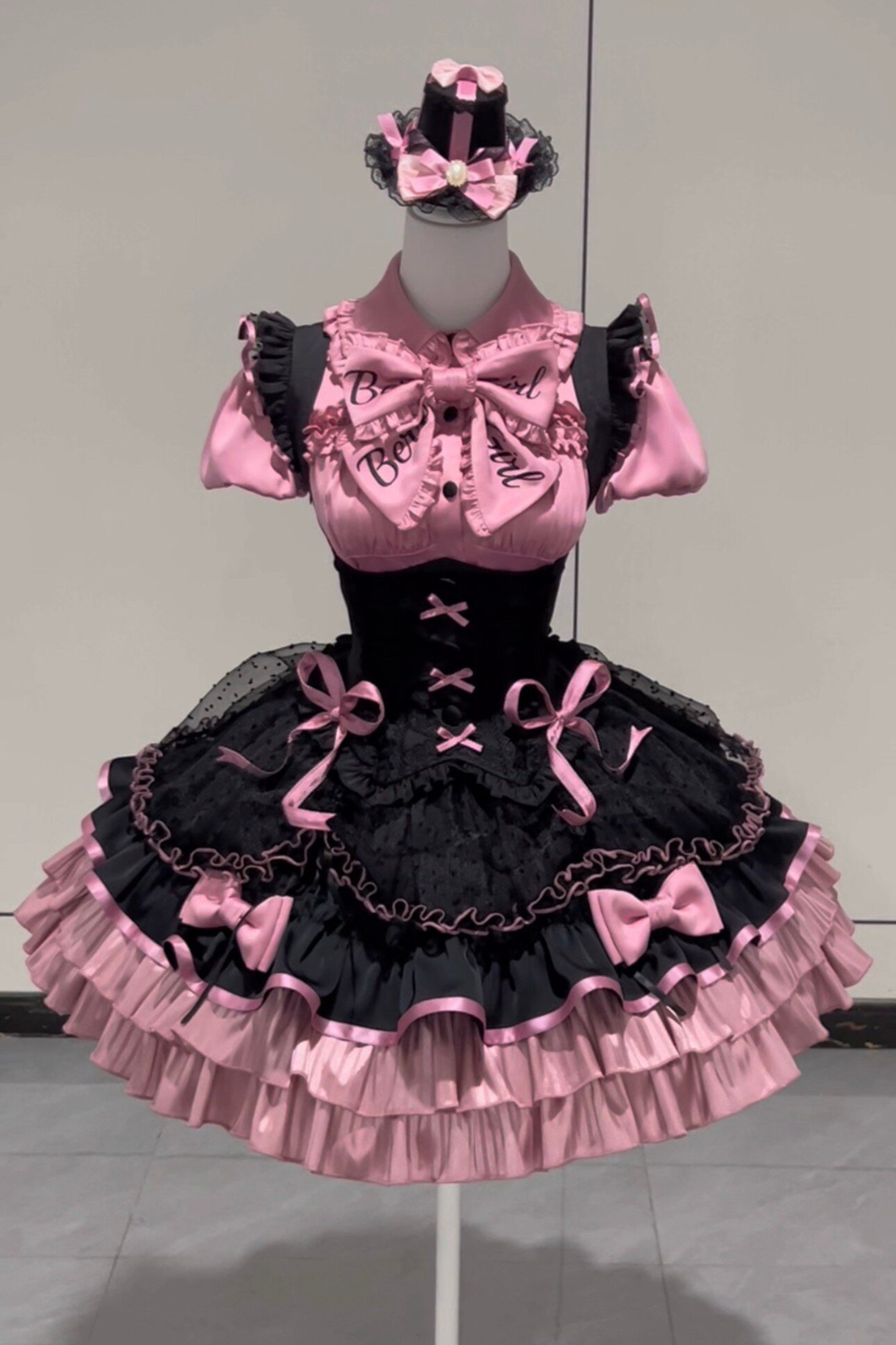 【3月10日予約締切】キャンディハートビートロリータシャツ+ジャンパースカート+ハット+リボン